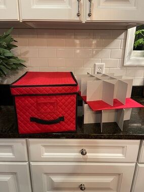 Ornament Storage - Collapsible Cardboard and Fabric with 24 Divider Compartments